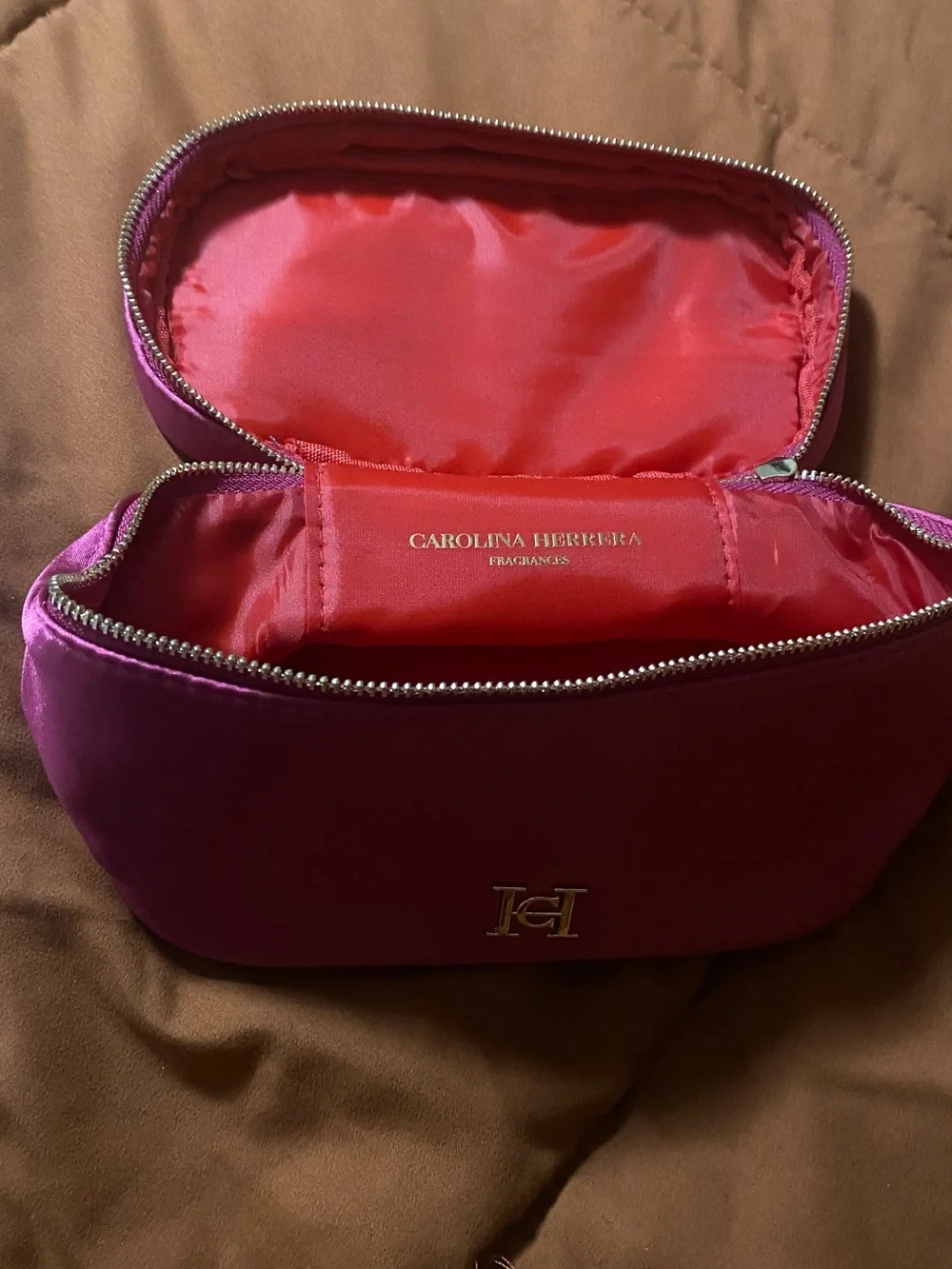 Eloise Hot Pink Top-Handle Cosmetic Bag